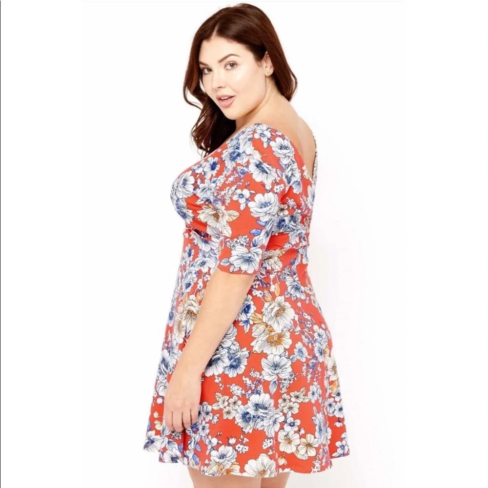 Floral Surplice Dress